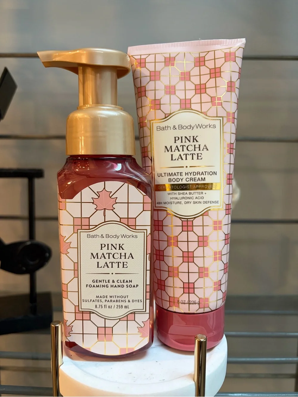 Bath & Body Works Pink Matcha Latte Gentle Foaming Hand Soap & Body Cream - NWT